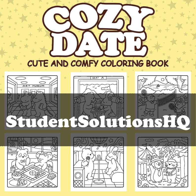 Cozy Date Digital Coloring Book 40 pages